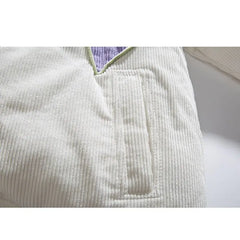 Hip Hop Patchwork Corduroy Parka Coat