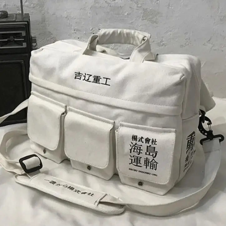 Hip Hop Ribbon Korean Backpacks for Everyday Style White 2