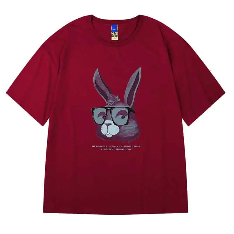 Hip Hop Short Sleeve T Shirt with Oversized Prints