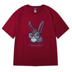 Hip Hop Short Sleeve T Shirt with Oversized Prints