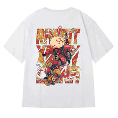 Hip Hop Short Sleeve T Shirt with Oversized Prints Skate / L