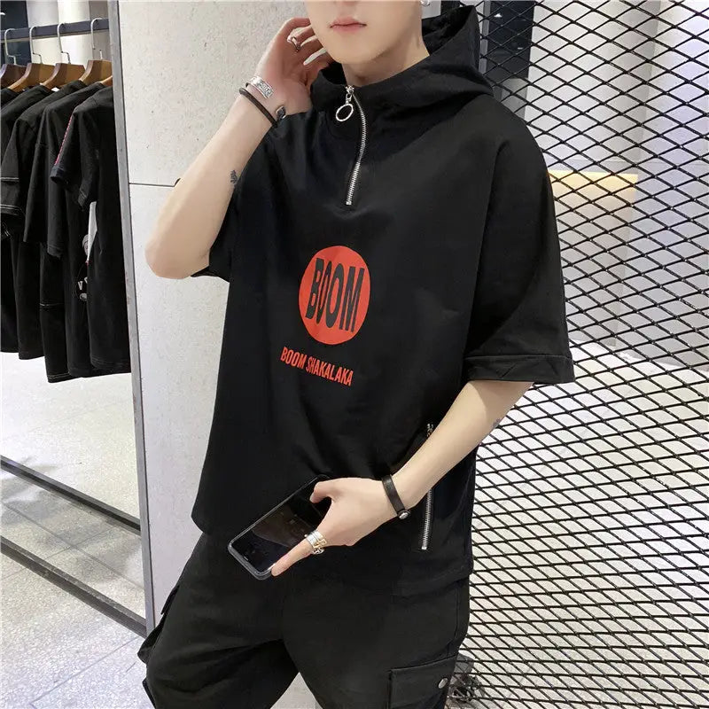 Hip Hop Street Style T Shirt font-face Casual Fit Black / M