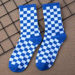 Hip Hop Style Cotton Socks with Colorful Geometric Design