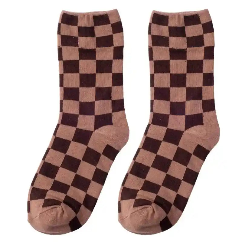 Hip Hop Style Cotton Socks with Colorful Geometric Design