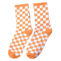 Hip Hop Style Cotton Socks with Colorful Geometric Design