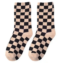 Hip Hop Style Cotton Socks with Colorful Geometric Design