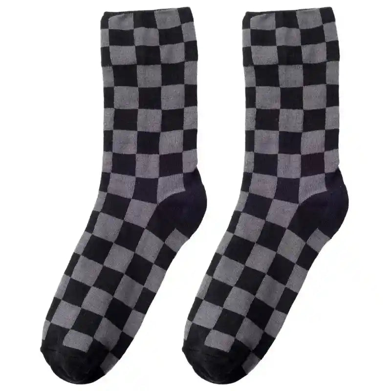 Hip Hop Style Cotton Socks with Colorful Geometric Design