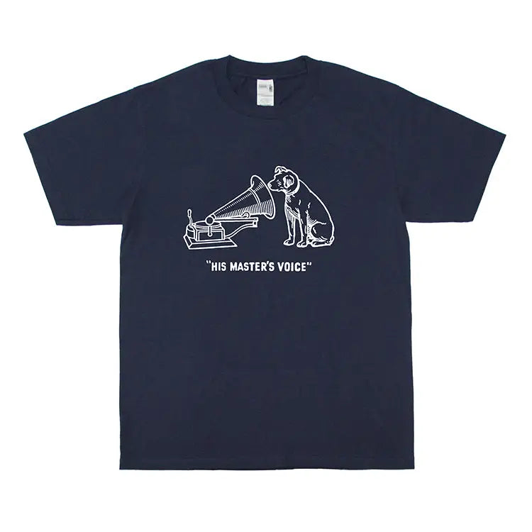 His Masters Voice Round Neck T Shirt for Daily Wear Blue / S