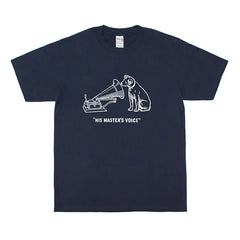 His Masters Voice Round Neck T Shirt for Daily Wear Blue / S