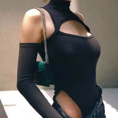 Hollow Out Off Shoulder Bodysuit Indulge Style