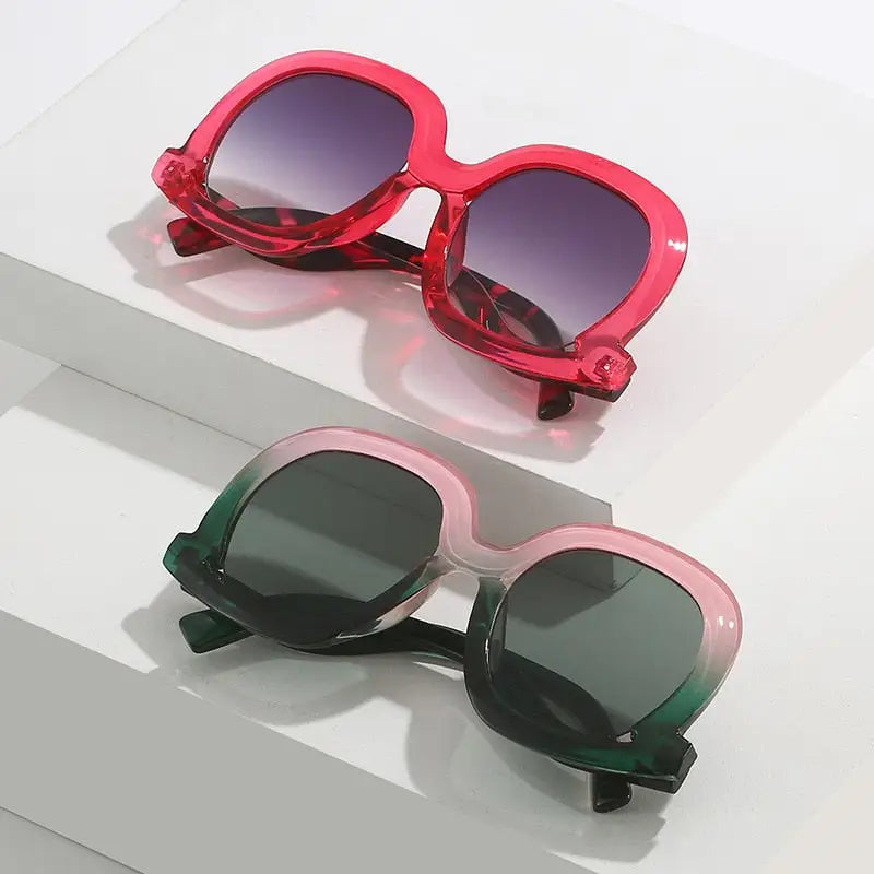 Hollow Oval Gradient Sunglasses