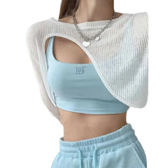 Hollow Smock Irregular Crop Tops