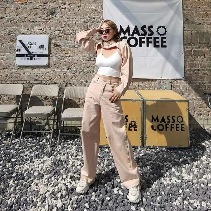 Hollow Ultra-Short Jacket and Pants Suit for Everyday Wear