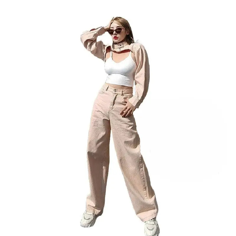 Hollow Ultra-Short Jacket and Pants Suit for Everyday Wear