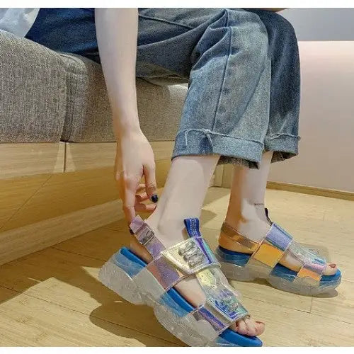 Holographic Laser Sandals - Shoes