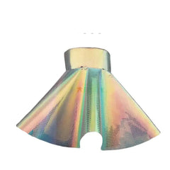 Holographic Rainbow Iridescent PVC High Waist Skirt