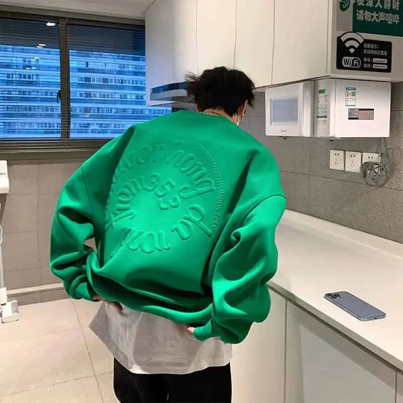 Hongdaroad Korean Oversized Sweatshirt - Green / M