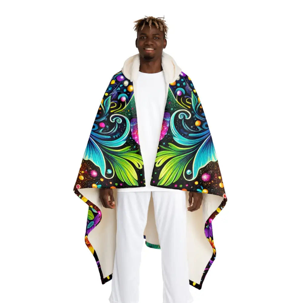 Hooded Sherpa Fleece Blanket Day of the Dead Sugar Skull