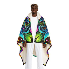 Hooded Sherpa Fleece Blanket Day of the Dead Sugar Skull