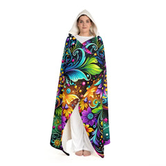 Hooded Sherpa Fleece Blanket Day of the Dead Sugar Skull