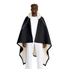 Hooded Sherpa Fleece Blanket Lunar Cycle Design One size