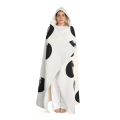 Hooded Sherpa Fleece Blanket Lunar Cycle Design One size