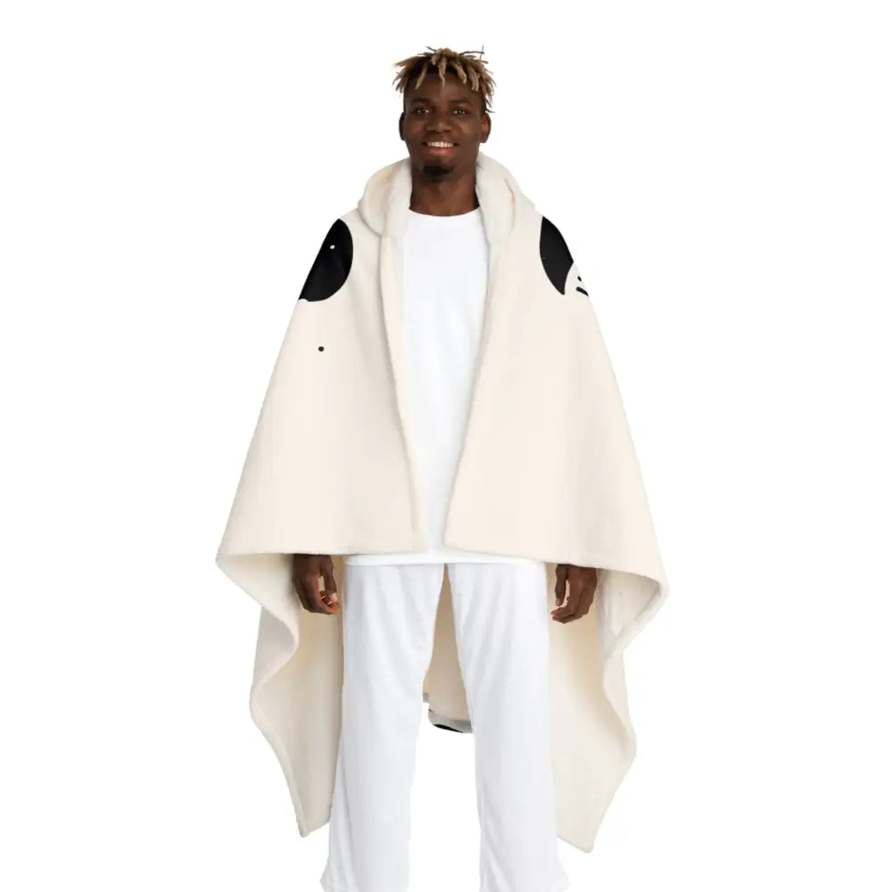 Hooded Sherpa Fleece Blanket Lunar Cycle Design One size