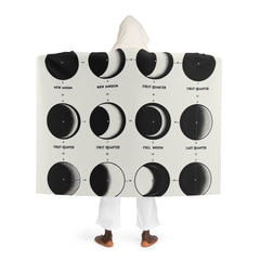 Hooded Sherpa Fleece Blanket Moon Phases Design One size