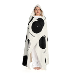 Hooded Sherpa Fleece Blanket Moon Phases Design One size