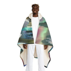 Hooded Sherpa Fleece Blanket with Crystal and Geode Design