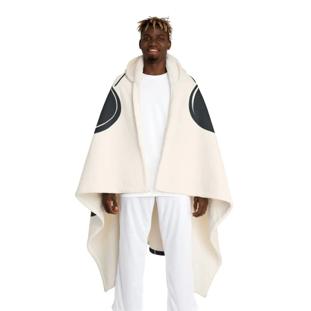 Hooded Sherpa Fleece Blanket with Moon Phases Design