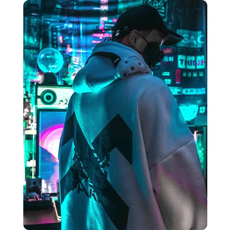 Hoodie Futuristic Streetwear Laser Reflection Design