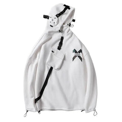 Hoodie Futuristic Streetwear Laser Reflection Design White