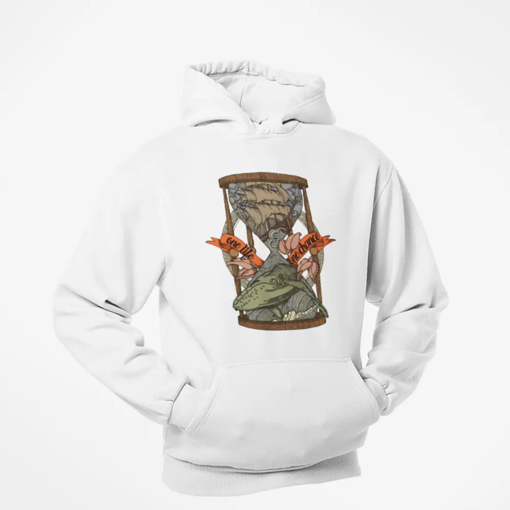 Hoodie One-Life One-Chance Whale and Boat Design Inside