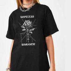 Hopeless Romantic Rose Gothic Oversize T-Shirt