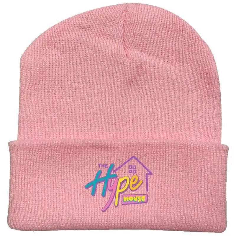 Hype House Elastic Knitted Hat for Women Pink1 / One Size