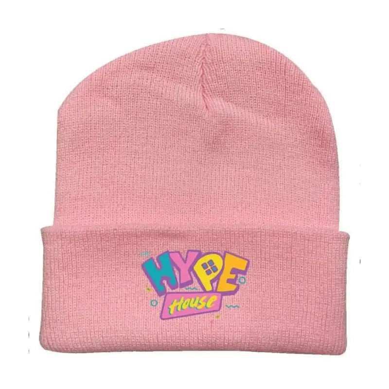 Hype House Elastic Knitted Hat for Women Pink2 / One Size