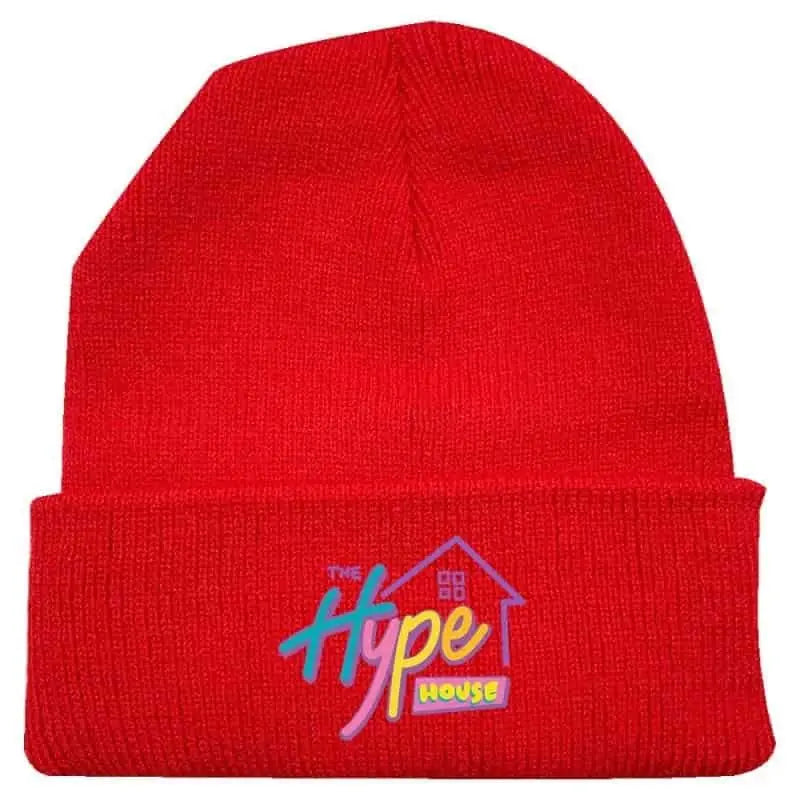 Hype House Elastic Knitted Hat for Women Red1 / One Size