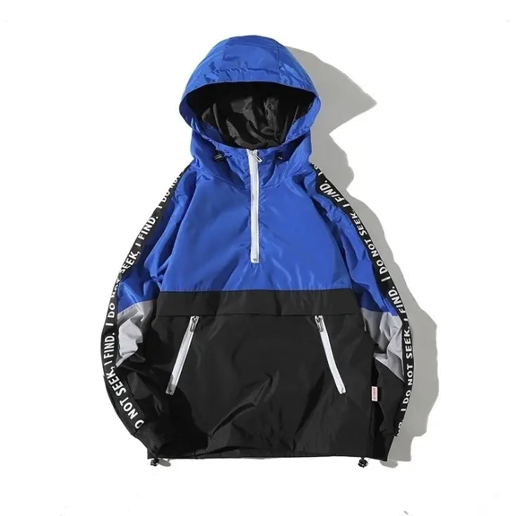 I FIND Waterproof Hooded Zipper Jacket blue / S