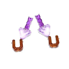 I love You Letter Rhinestone Drop Earrings - Pink Purple