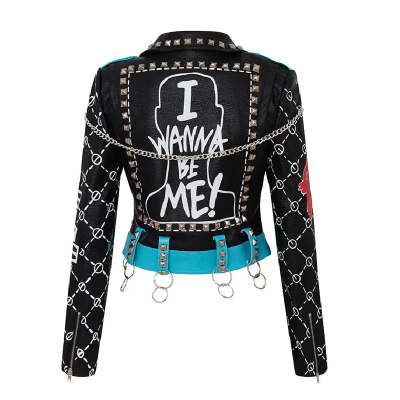 I Wanna Be Me Vegan Leather Jacket