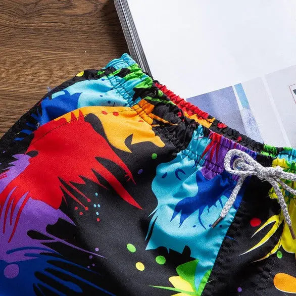Ink Blow Colorful Swim Suit Short - Shorts