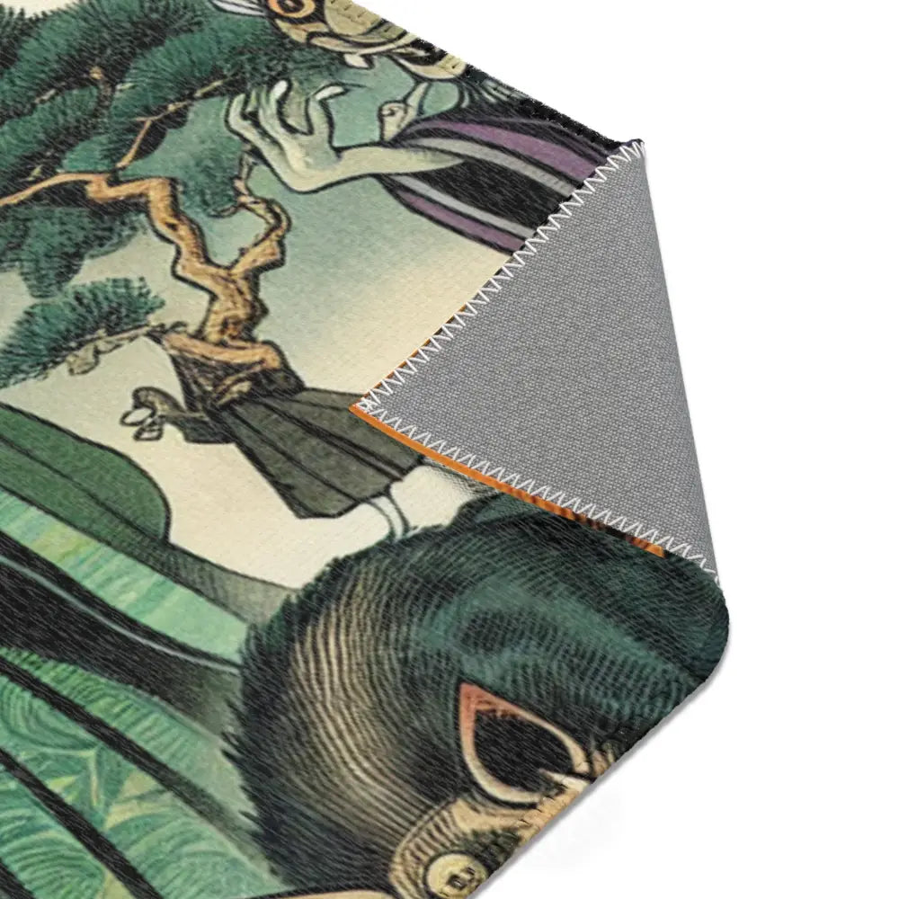 Intricately Designed Yokai Area Rug for Home Decor