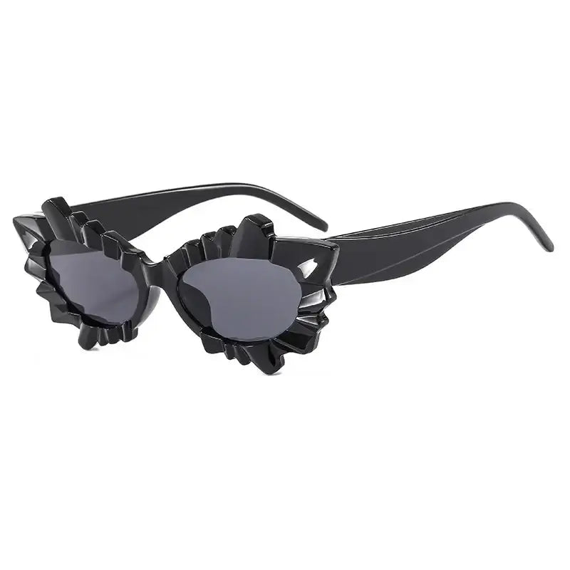 Irregular Cat Eye Gradient Sunglasses for Women Black