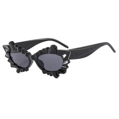 Irregular Cat Eye Gradient Sunglasses for Women Black