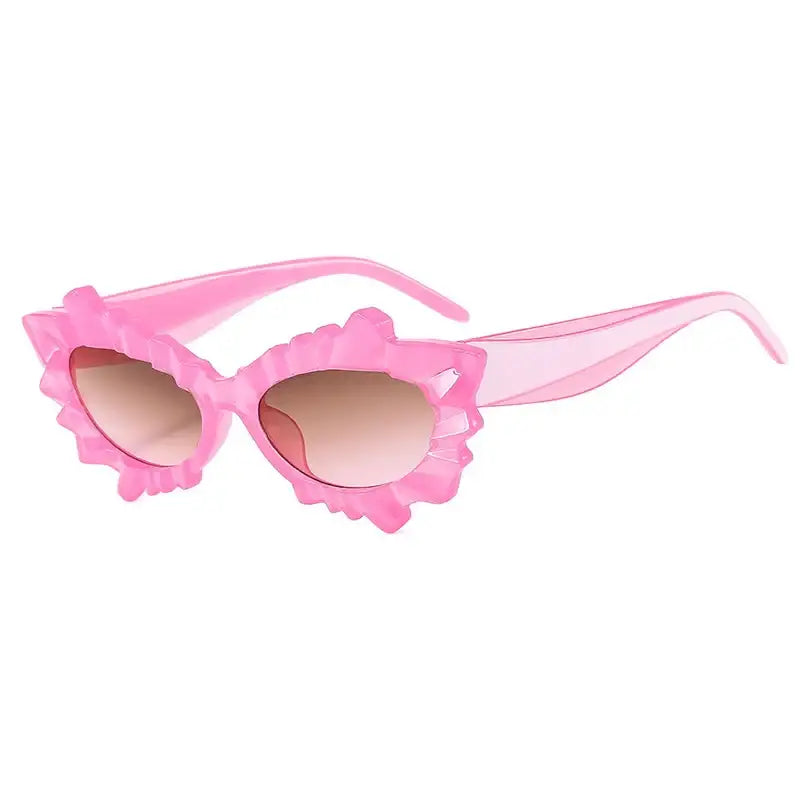 Irregular Cat Eye Gradient Sunglasses for Women Pink