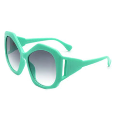 Irregular Colorful Oversized Sunglasses - Green / One Size