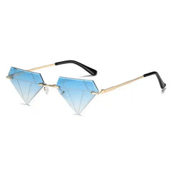 Irregular Diamond Shape Small Frame Sunglasses Gradual blue