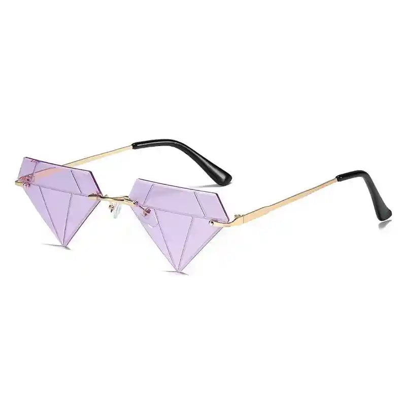 Irregular Diamond Shape Small Frame Sunglasses Light purple