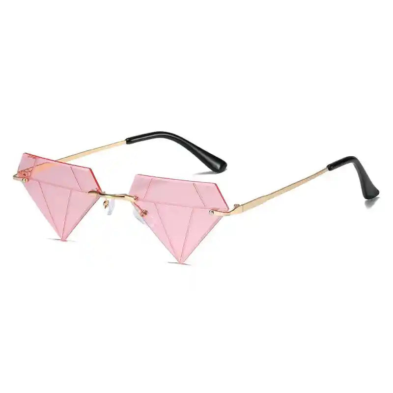 Irregular Diamond Shape Small Frame Sunglasses Pink